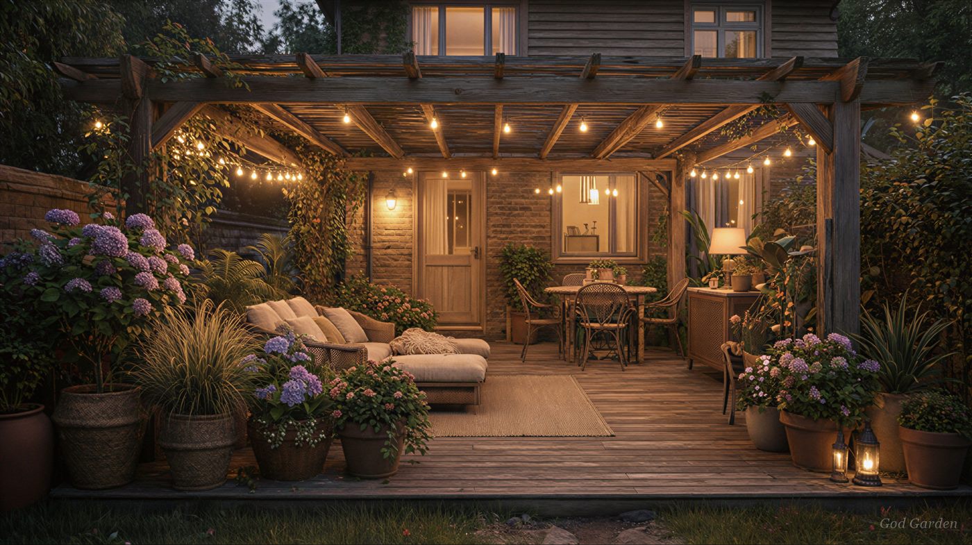 Вечерняя терраса — визуализация сада God Garden